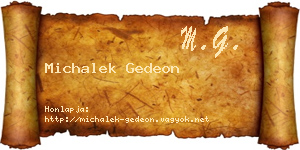 Michalek Gedeon névjegykártya